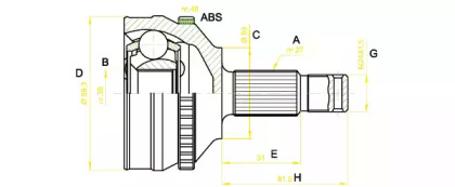 Шарнирный комплект (OPEN PARTS: CVJ5222.10)