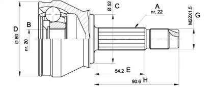 Шарнирный комплект (OPEN PARTS: CVJ5223.10)