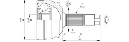 Шарнирный комплект (OPEN PARTS: CVJ5224.10)