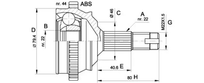 Шарнирный комплект (OPEN PARTS: CVJ5225.10)