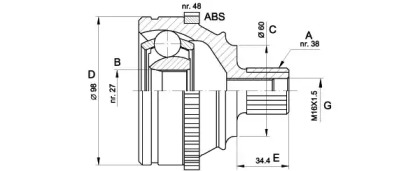 Шарнирный комплект (OPEN PARTS: CVJ5227.10)