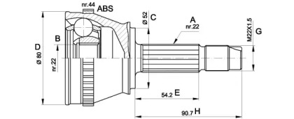 Шарнирный комплект (OPEN PARTS: CVJ5230.10)