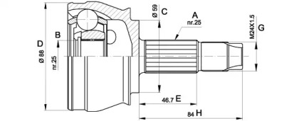 Шарнирный комплект (OPEN PARTS: CVJ5239.10)