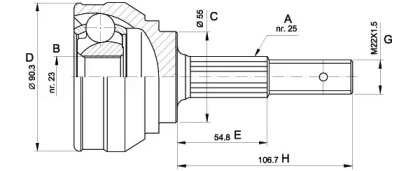 Шарнирный комплект (OPEN PARTS: CVJ5242.10)