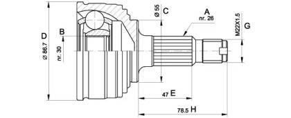 Шарнирный комплект (OPEN PARTS: CVJ5245.10)