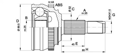 Шарнирный комплект (OPEN PARTS: CVJ5251.10)