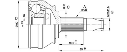 Шарнирный комплект (OPEN PARTS: CVJ5252.10)