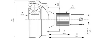 Шарнирный комплект (OPEN PARTS: CVJ5253.10)