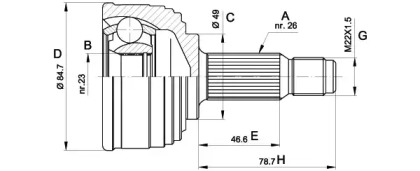 Шарнирный комплект (OPEN PARTS: CVJ5254.10)