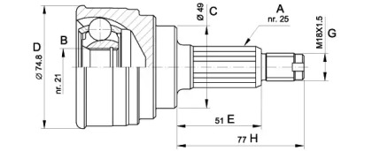 Шарнирный комплект (OPEN PARTS: CVJ5260.10)