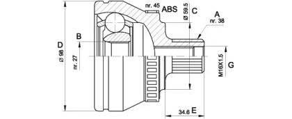 Шарнирный комплект (OPEN PARTS: CVJ5261.10)