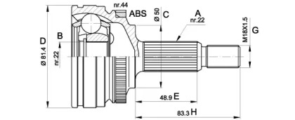 Шарнирный комплект (OPEN PARTS: CVJ5266.10)