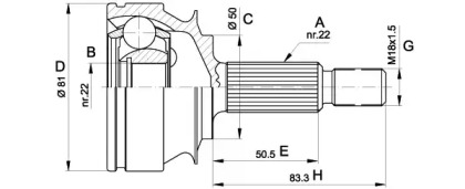 Шарнирный комплект (OPEN PARTS: CVJ5267.10)