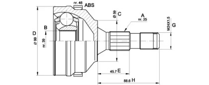 Шарнирный комплект (OPEN PARTS: CVJ5275.10)