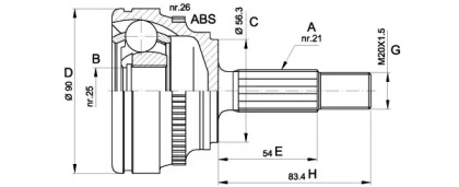 Шарнирный комплект (OPEN PARTS: CVJ5279.10)