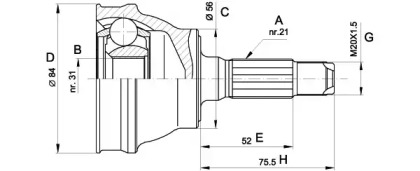 Шарнирный комплект (OPEN PARTS: CVJ5280.10)