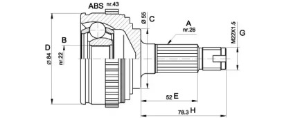 Шарнирный комплект (OPEN PARTS: CVJ5282.10)