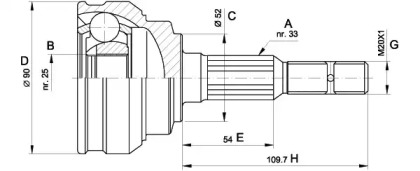 Шарнирный комплект (OPEN PARTS: CVJ5283.10)