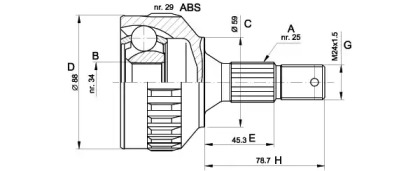 Шарнирный комплект (OPEN PARTS: CVJ5287.10)