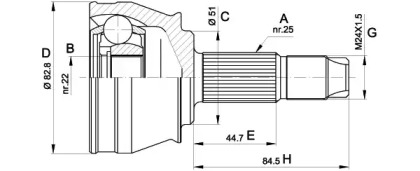 Шарнирный комплект (OPEN PARTS: CVJ5302.10)