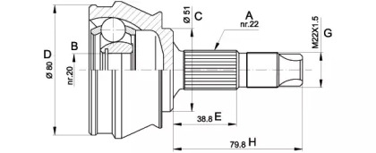 Шарнирный комплект (OPEN PARTS: CVJ5305.10)