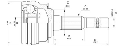 Шарнирный комплект (OPEN PARTS: CVJ5307.10)