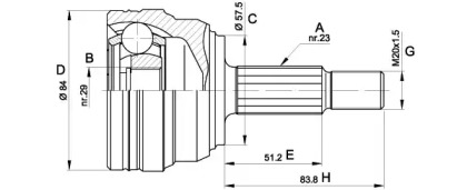 Шарнирный комплект (OPEN PARTS: CVJ5313.10)