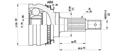 Шарнирный комплект (OPEN PARTS: CVJ5321.10)