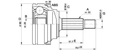 Шарнирный комплект (OPEN PARTS: CVJ5332.10)