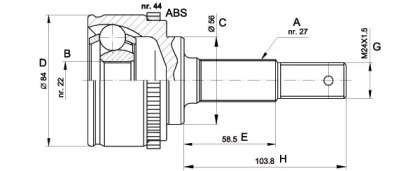 Шарнирный комплект (OPEN PARTS: CVJ5338.10)