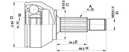 Шарнирный комплект (OPEN PARTS: CVJ5344.10)