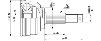 Шарнирный комплект (OPEN PARTS: CVJ5345.10)