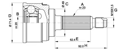 Шарнирный комплект (OPEN PARTS: CVJ5349.10)