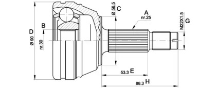 Шарнирный комплект (OPEN PARTS: CVJ5351.10)