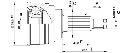 Шарнирный комплект (OPEN PARTS: CVJ5352.10)