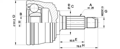 Шарнирный комплект (OPEN PARTS: CVJ5353.10)