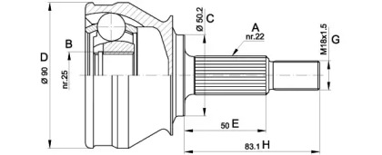 Шарнирный комплект (OPEN PARTS: CVJ5356.10)