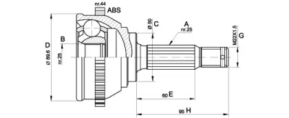 Шарнирный комплект (OPEN PARTS: CVJ5357.10)