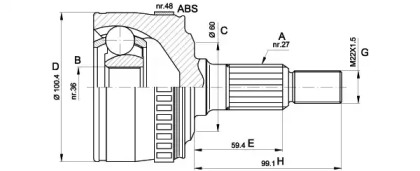 Шарнирный комплект (OPEN PARTS: CVJ5360.10)