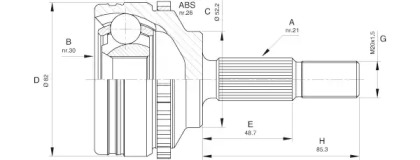 Шарнирный комплект (OPEN PARTS: CVJ5365.10)