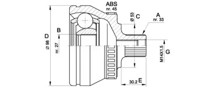 Шарнирный комплект (OPEN PARTS: CVJ5368.10)