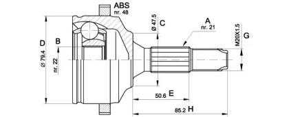 Шарнирный комплект (OPEN PARTS: CVJ5369.10)