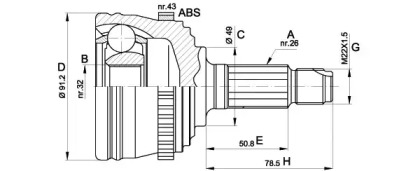 Шарнирный комплект (OPEN PARTS: CVJ5370.10)