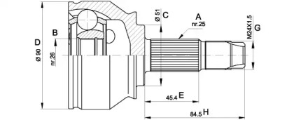 Шарнирный комплект (OPEN PARTS: CVJ5374.10)