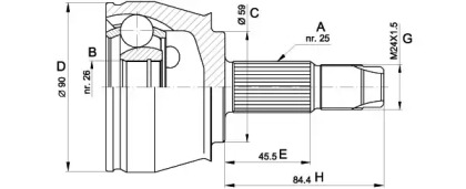 Шарнирный комплект (OPEN PARTS: CVJ5375.10)