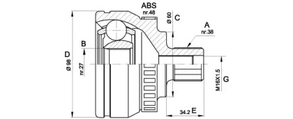 Шарнирный комплект (OPEN PARTS: CVJ5376.10)