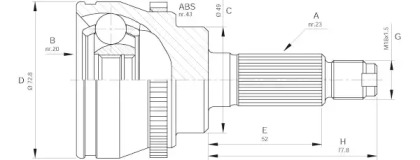 Шарнирный комплект (OPEN PARTS: CVJ5381.10)