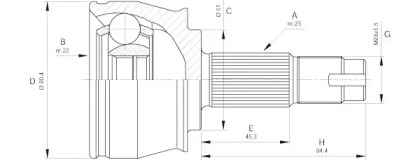 Шарнирный комплект (OPEN PARTS: CVJ5383.10)