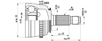 Шарнирный комплект (OPEN PARTS: CVJ5386.10)