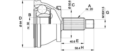 Шарнирный комплект (OPEN PARTS: CVJ5390.10)